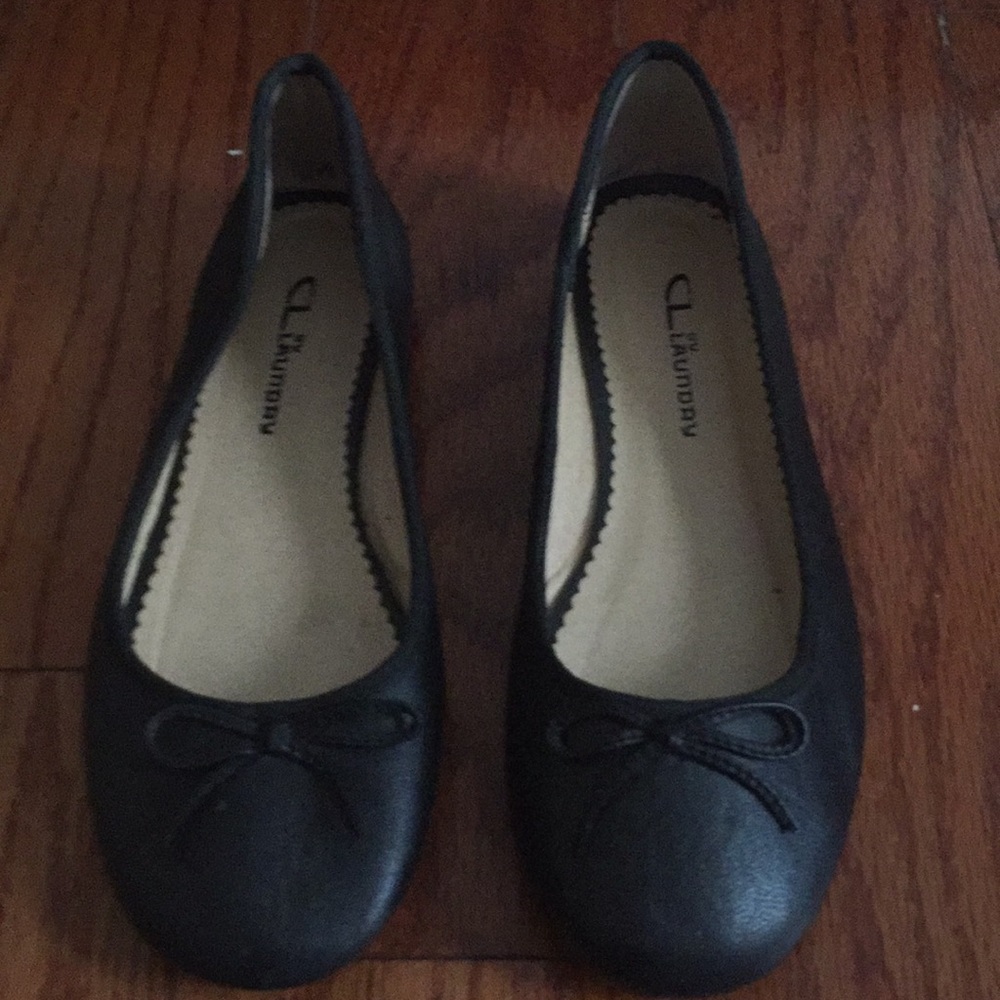 Black Leather Ballerinas